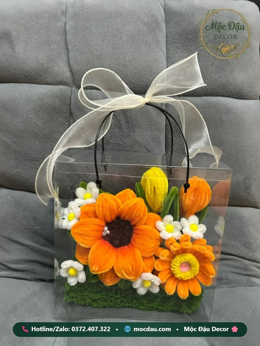 Box hoa hướng dương màu cam
