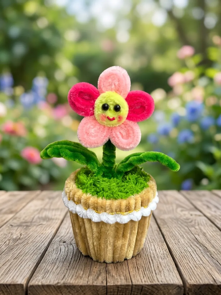 Chậu Hoa Mặt Cười 5 Cánh Mini - Quà Tặng Handmade Đong Đầy Yêu Thương