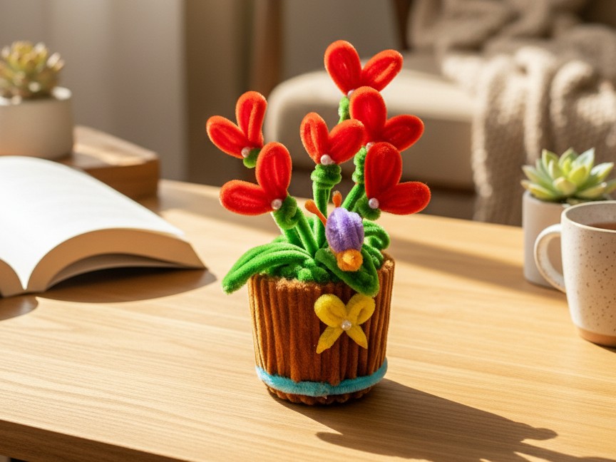 Chậu hoa trái tim kẽm nhung handmade xinh xắn làm quà tặng
