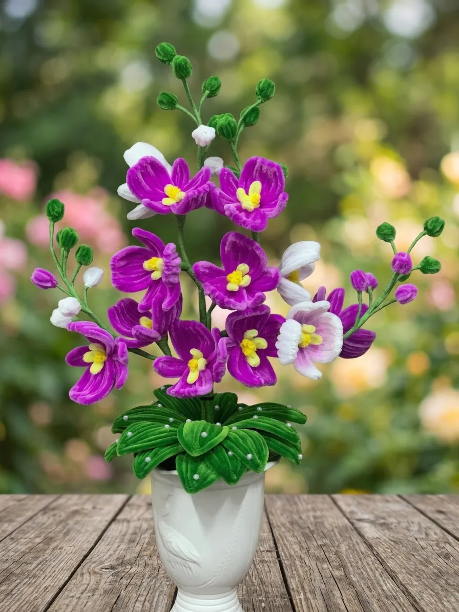 Chậu hoa lan hồ điệp để bàn