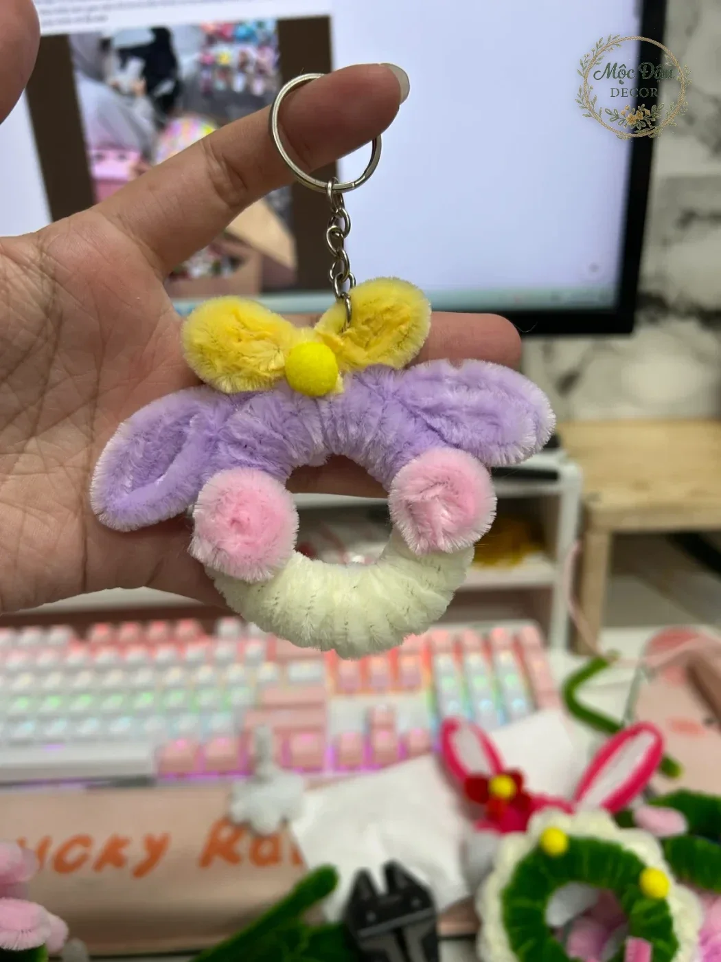 Móc khóa thỏ tím