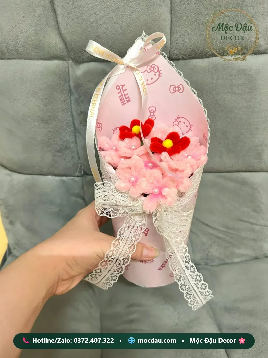 Cốc hoa ốc quế màu hồng