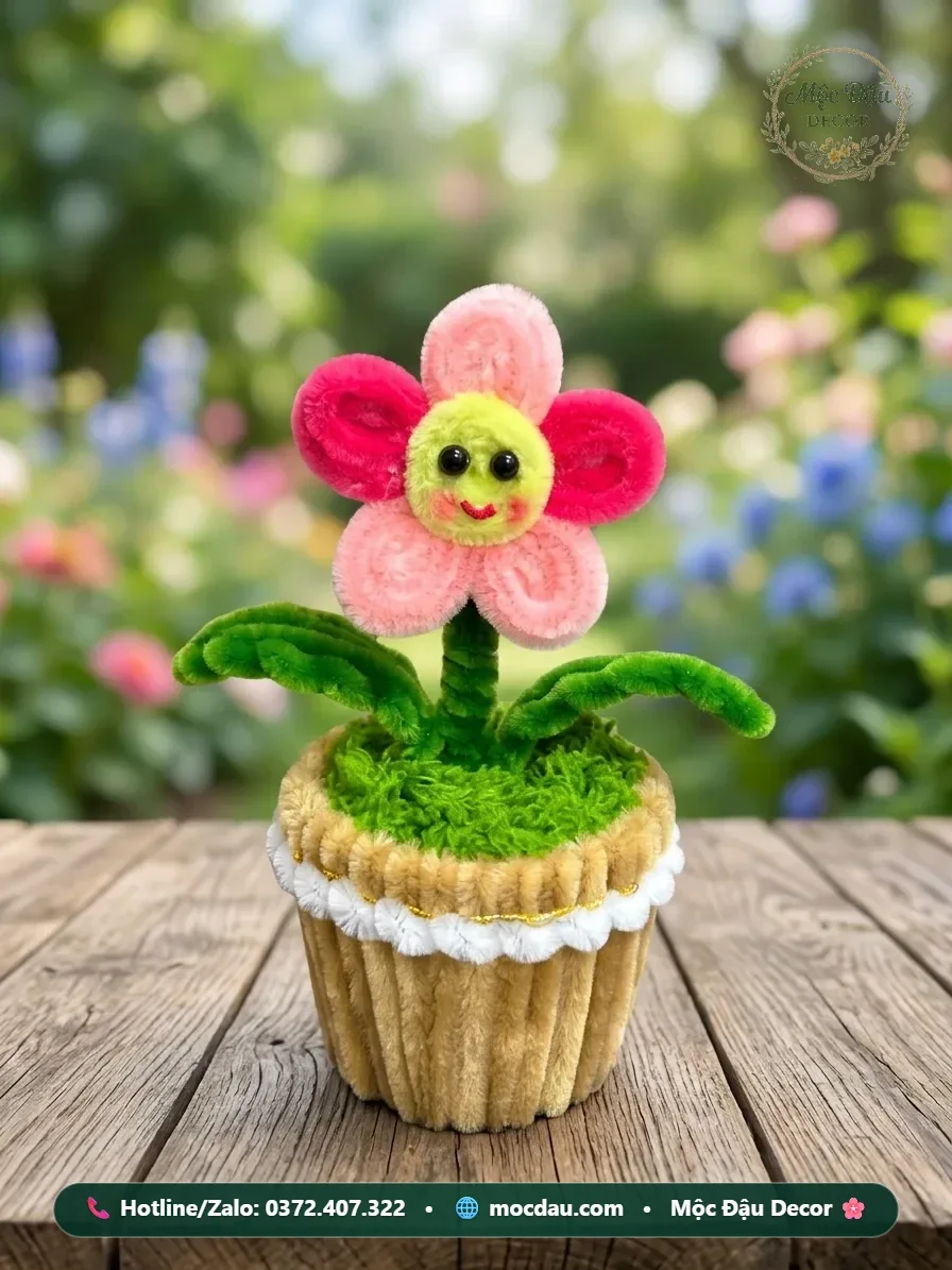 Chậu hoa mặt cười 5 cánh size mini
