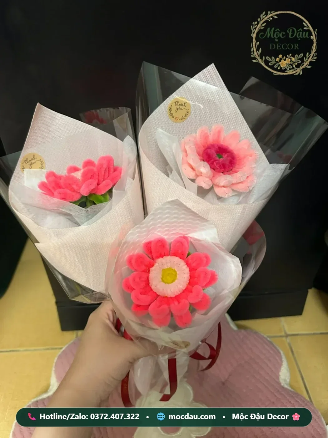 Bó hoa đồng tiền ốc quế