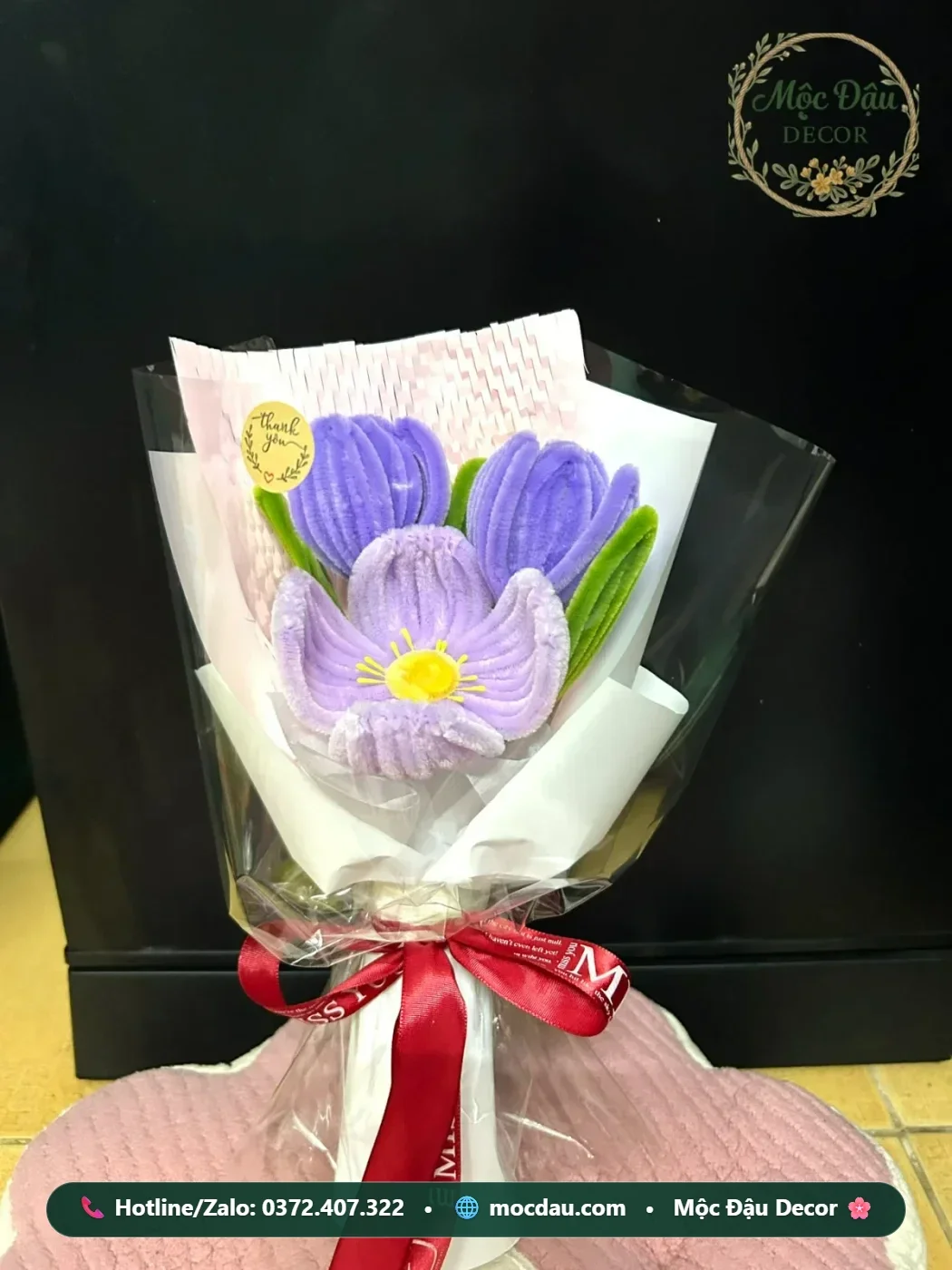 Bó hoa anh túc mix tulip (3 bông)