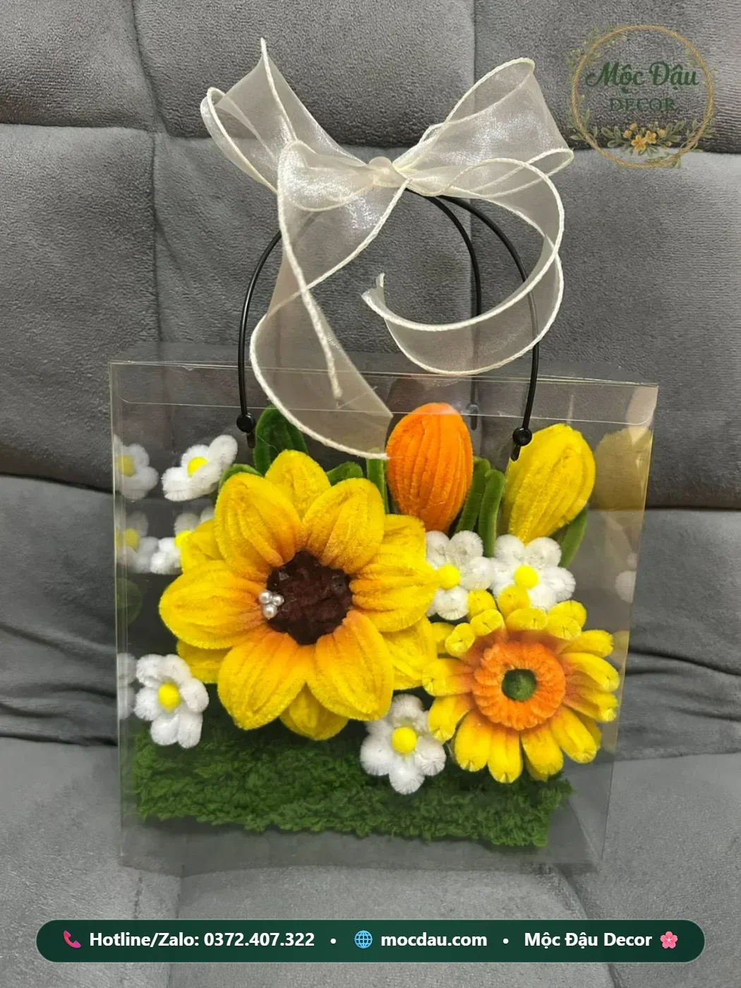 Box hoa hướng dương màu vàng